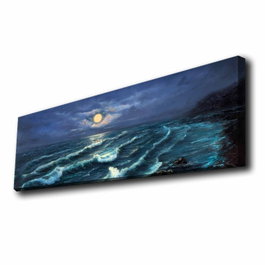 Wallity Cuadro Decorativo de Lienzo Iluminado con LED Multicolor 30x90 cm